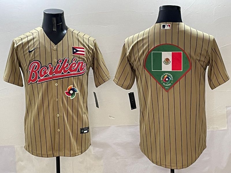 Men Puerto Rico Blank Brown Stripe Joint Name 2025 Nike MLB Jersey style 14